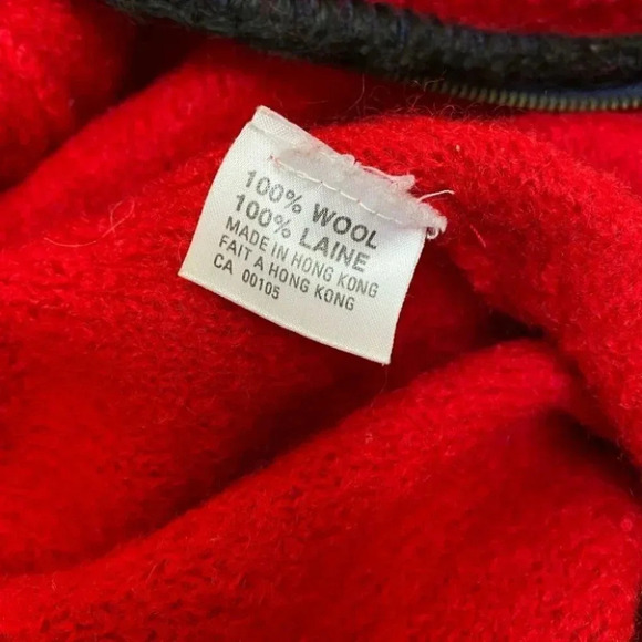 Vintage - Red Boiled Wool Shacket Cardigan - Picture 8 of 12